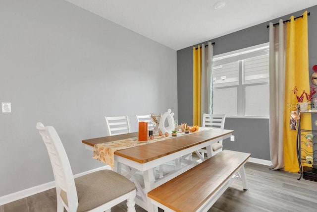 dining room featuring wood-type flooring