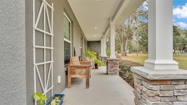 view of patio with covered porch