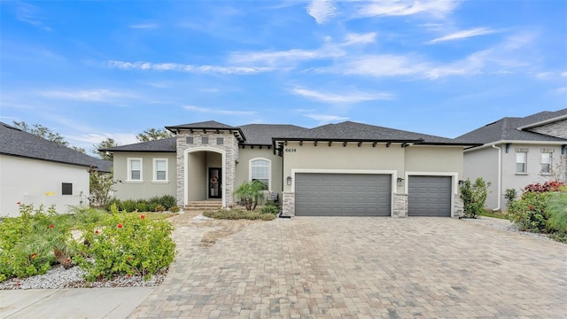 view of front of house with a garage