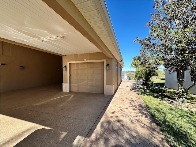 view of garage