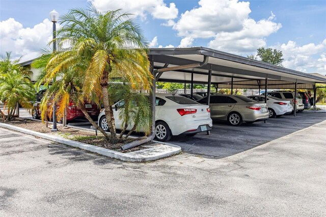 view of covered parking lot