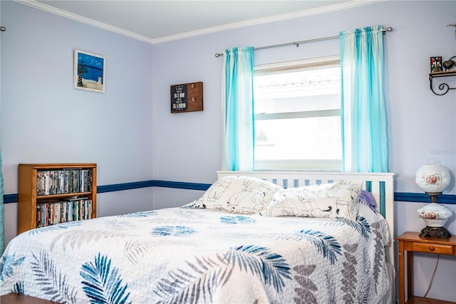 bedroom featuring ornamental molding