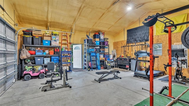 interior space with lofted ceiling