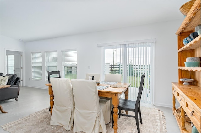 view of tiled dining room