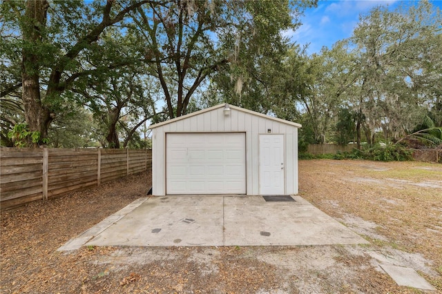 view of garage