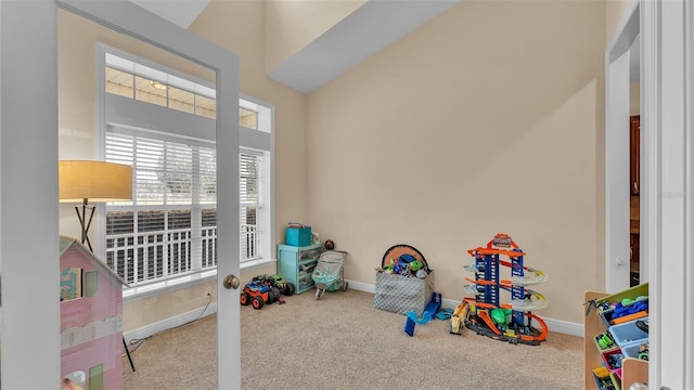 playroom with carpet floors