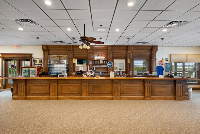 welcome area with ceiling fan and visible vents