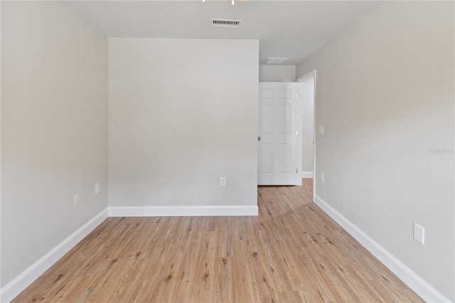 empty room featuring light wood-type flooring