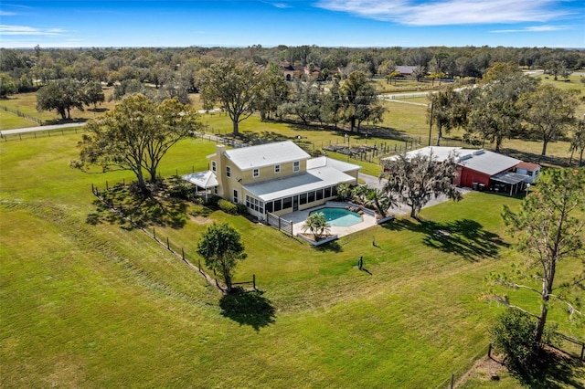 bird's eye view with a rural view