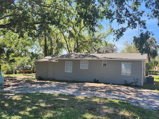 view of home's exterior featuring central air condition unit