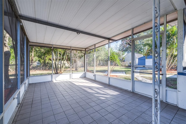 view of unfurnished sunroom