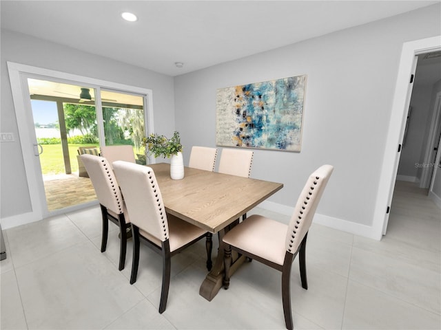 view of tiled dining room