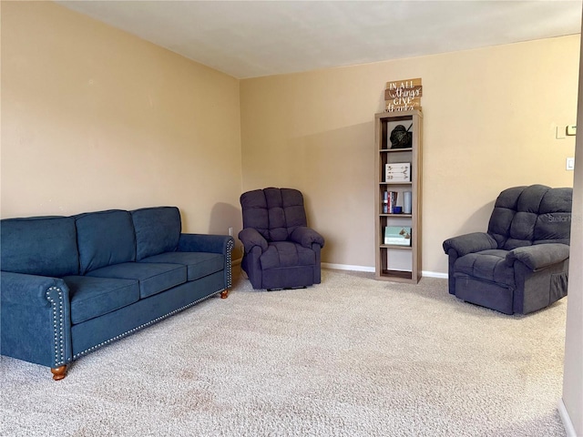 living room with carpet