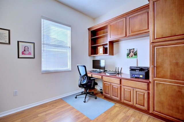 office featuring light hardwood / wood-style floors