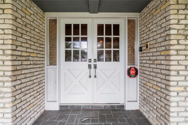 entrance to property with french doors