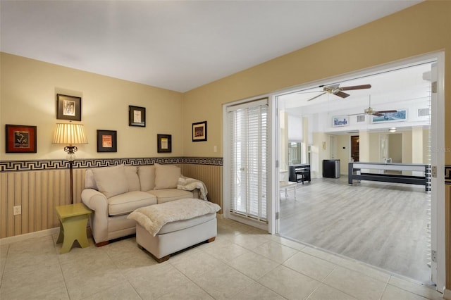 view of tiled living room