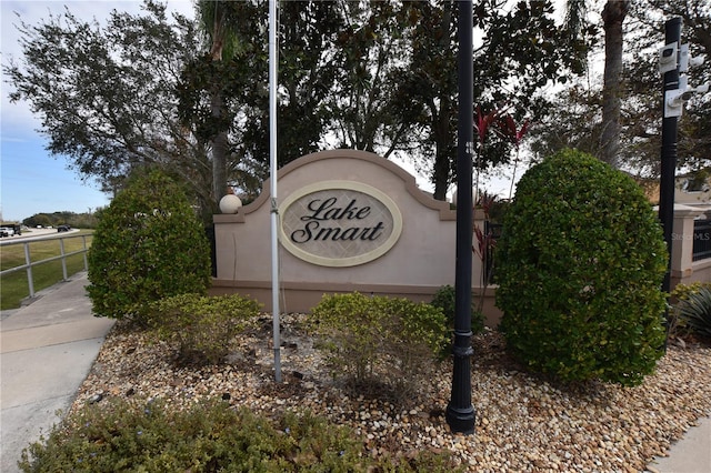 view of community sign