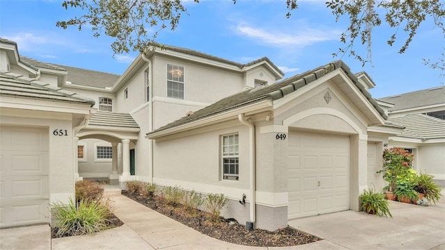 view of front of house with a garage