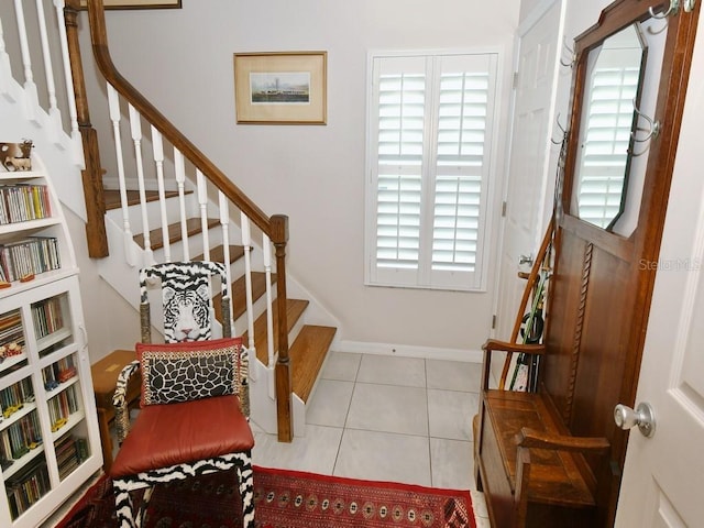 view of tiled entrance foyer