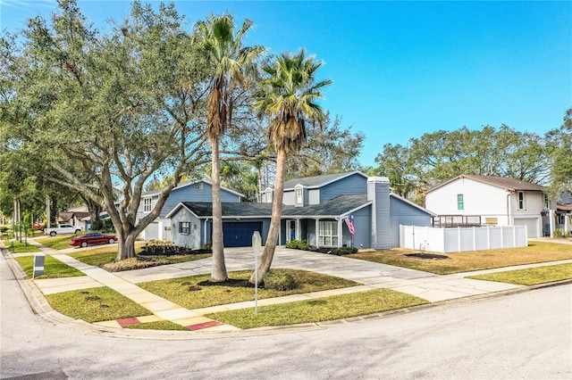 view of front of home with a front lawn