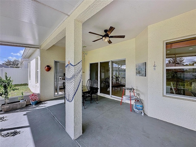 view of patio / terrace with ceiling fan