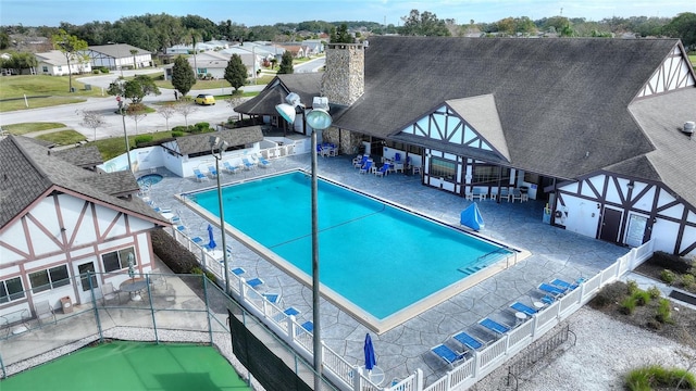 view of pool featuring a patio area