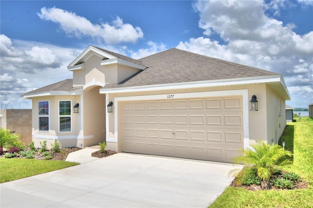 view of front facade with a garage