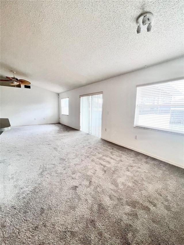 spare room featuring carpet floors and a textured ceiling