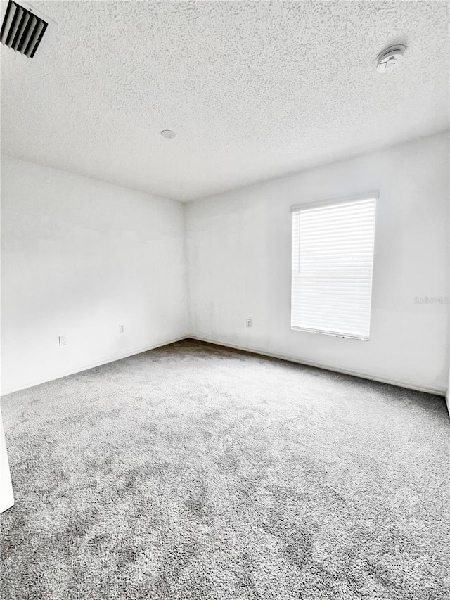 spare room with carpet floors and a textured ceiling