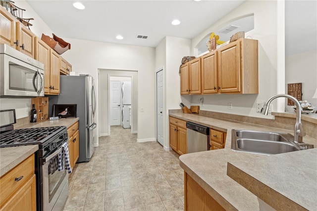 kitchen with stainless steel appliances and sink