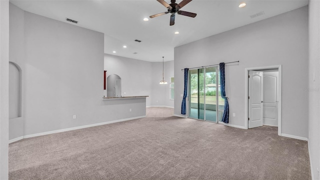 212 Kissengen Park Dr, Bartow, FL 33830 - unfurnished room with carpet, a ceiling fan, recessed lighting, and baseboards