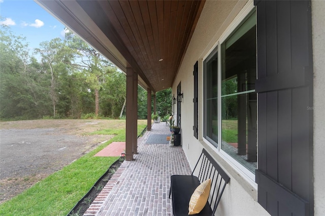 view of patio with a porch