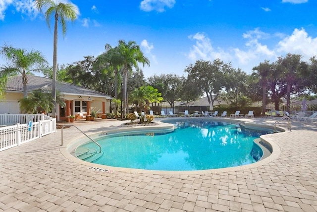 view of pool with a patio area