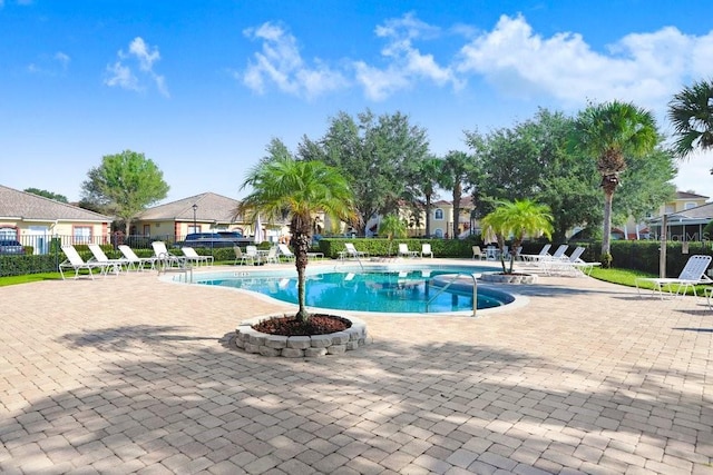 view of pool featuring a patio area