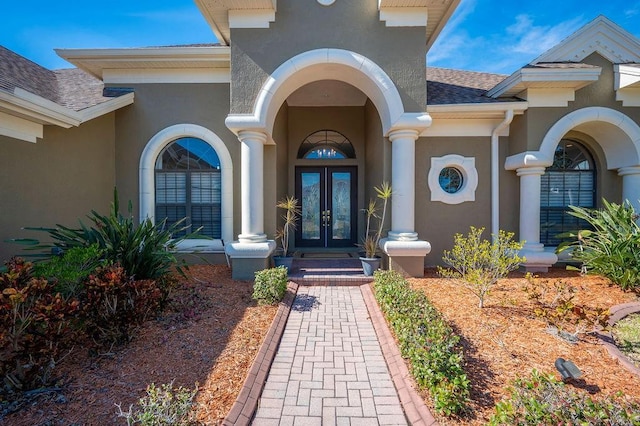 entrance to property with french doors