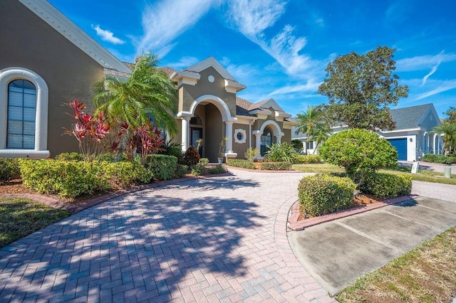 view of front of house with a garage