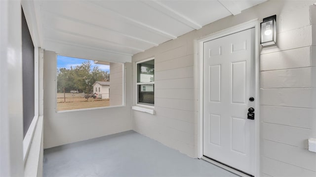 view of unfurnished sunroom