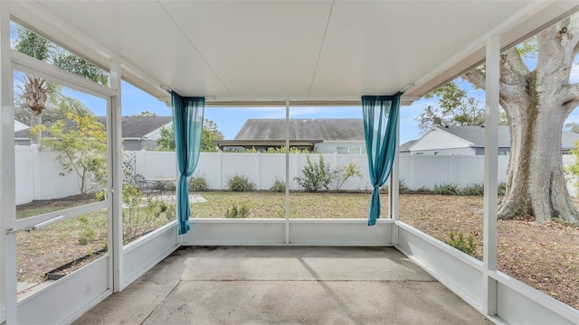 view of unfurnished sunroom