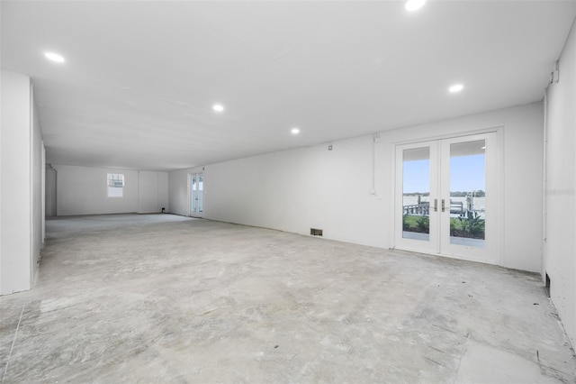 spare room with french doors