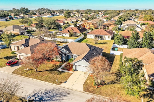 aerial view with a residential view