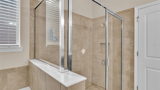 bathroom with an enclosed shower