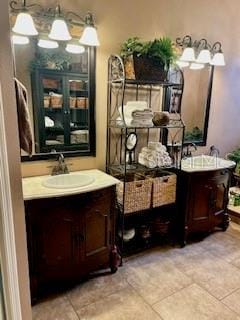 bathroom featuring vanity and tile patterned flooring