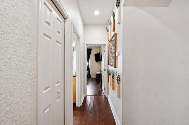 hall featuring dark hardwood / wood-style flooring