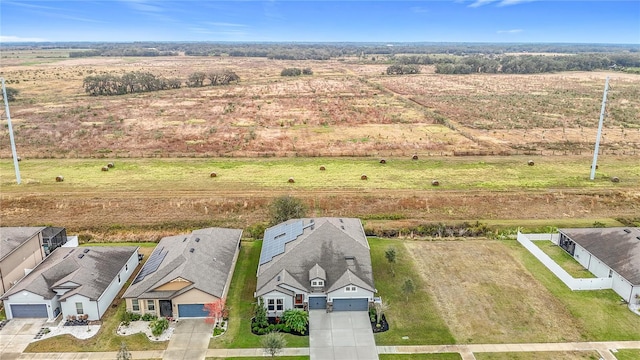 aerial view featuring a rural view