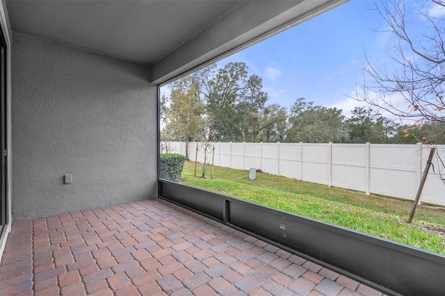 view of unfurnished sunroom