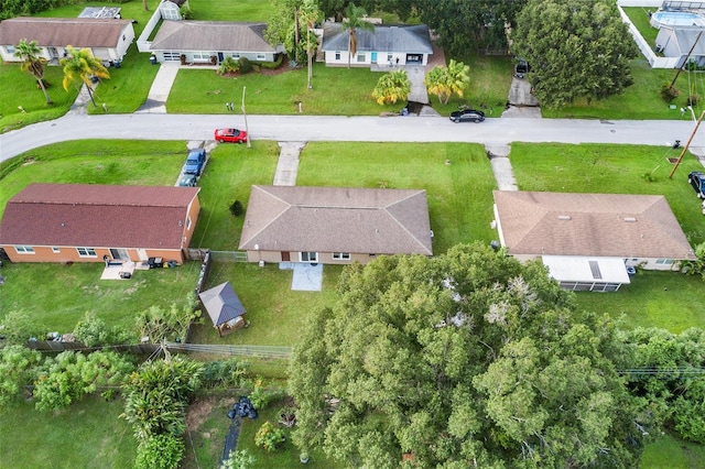 aerial view with a residential view