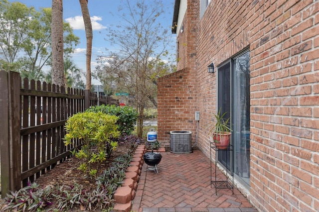 view of patio / terrace with central air condition unit