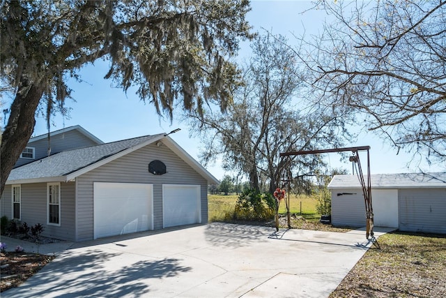 view of garage