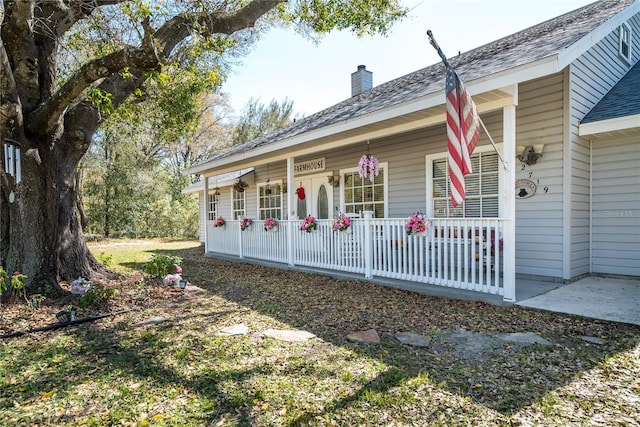 exterior space with covered porch