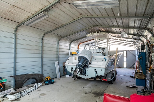 garage with a carport